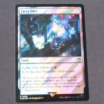 Fiery Islet Ext. Art Surge FOIL 1086 MTG Universes Beyond: Doctor Who Rare NM