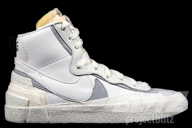 Size 10 - Nike Blazer Mid x Sacai White Grey 2019 for sale online | eBay