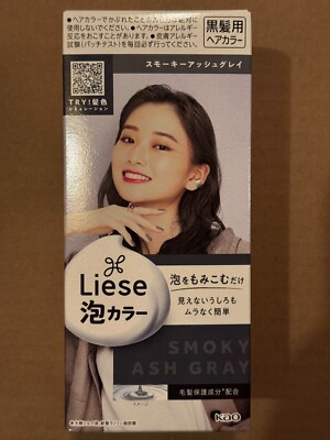 LIESE Prettia Kao Foamy Creamy Bubble Hair Dye Color Dying Kit SMOKY ASH GRAY