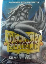Dragon Shields Matte Silver Japanese/Small Standard Deck Protector Card Sleeves 