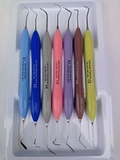 Dental Composite Filling Instruments Silicone Handle Scaler Curette 7 PCS