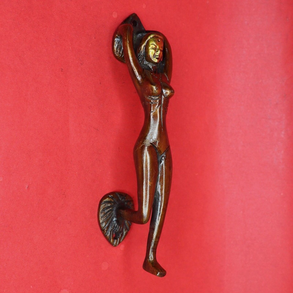 Yoga Lady Shape Door Handle Victorian Repro Handcrafted Brass Window