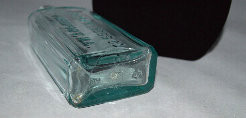 Antique Vintage Furst-McNess Aqua Green Medicine Bottle Freeport, ILL
