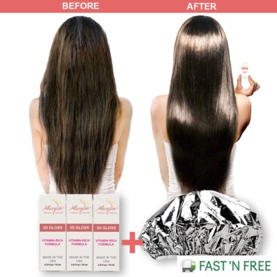 Mavylin 3D GLOSS Ampoules Hair Repair Treatment for Dry or Damaged Hair 3 VIALS