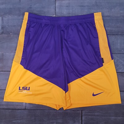 Nike Pro Combat Dri-FIT セットアップXL 紫/黄 NIKE Dri-Fit LSU Tigers Football Shorts Men's Size XL Purple