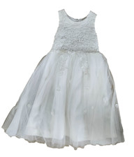 Off White Dress Girls Size 7/8 Beautiful Details, 1st Communion, Flower Girl