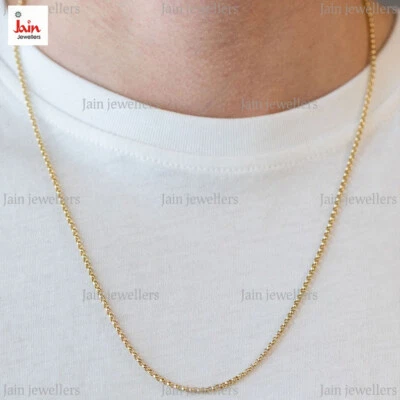 ECHTES GOLD 18 Kt, 22 Kt Gelbgold Rolo-Kabel Herren Halskette Kette 22 Zoll - Bild 1 von 4