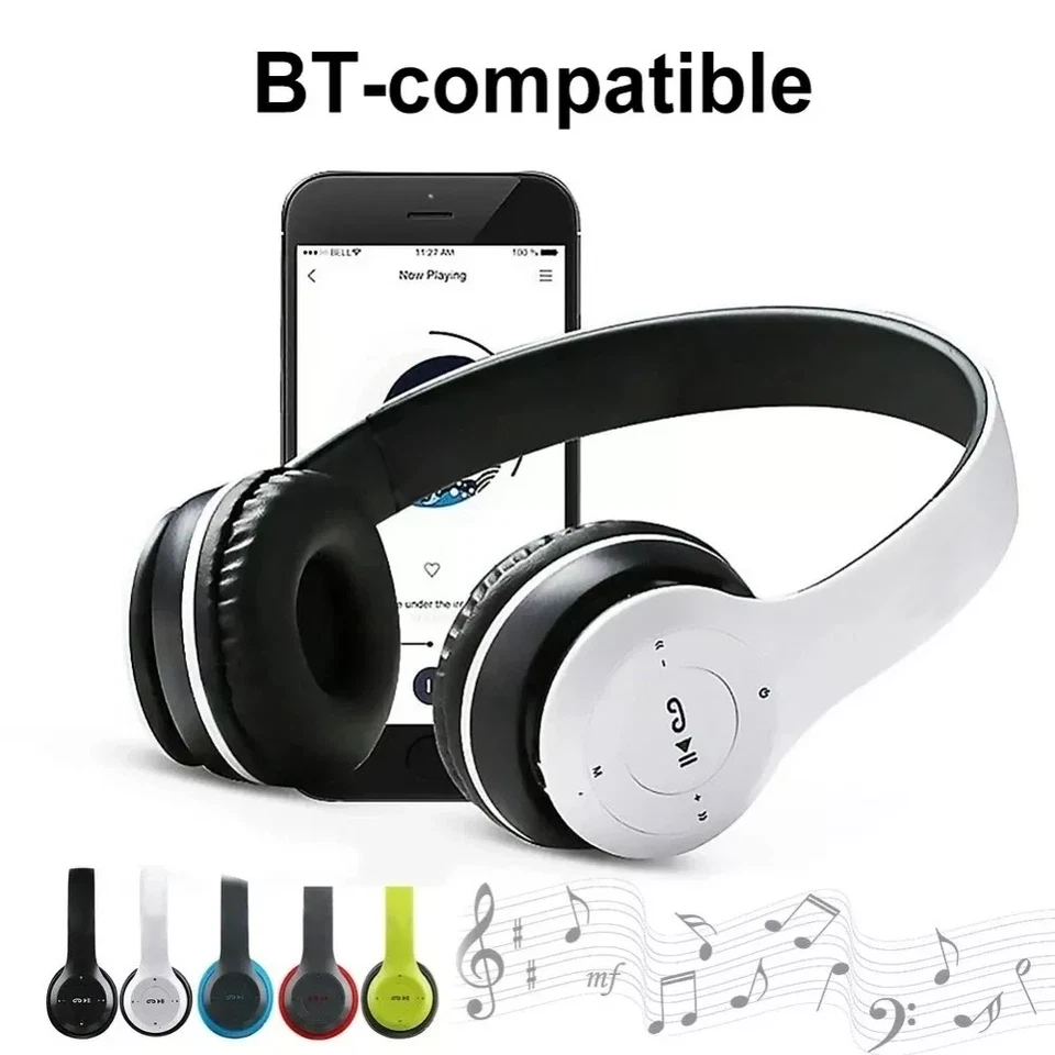 Wireless Bluetooth 5.0 Headphones Headset Over-Ear FM Radio MIC Foldable TF Card - Image 2 of 4