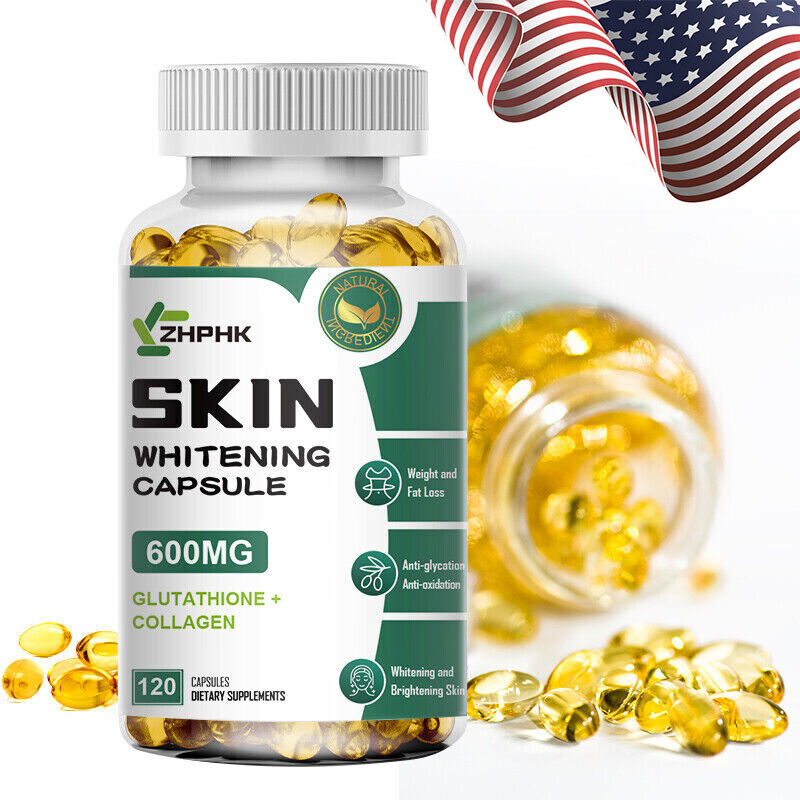 Glutathione Collagen Capsules 600mg - Skin Whitening, Anti-Aging,  Antioxidant US
