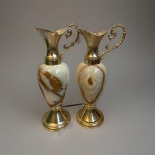 Marmor Messing Krug / Ampfore aus Stein - Vintage