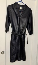 Claudie Pierlot Genuine Leather Dark Blue T1 Sz S Trench Coat