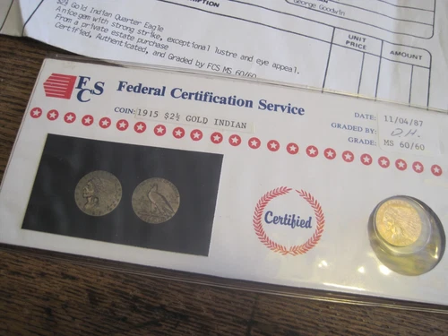 1915 INDIAN HEAD $2.5 QUARTER EAGLE GOLD -SEE INFO