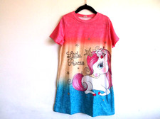 Girls Unicorn Graphic Short Sleeve Dress Gradient Hues Sz 1-2 Years NWOT