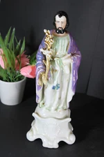 LArge Antique french vieux paris porcelain saint joseph figurine statue