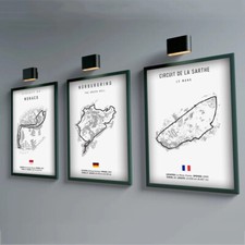 Formula 1 Track Posters F1 International Circuit Canvas Painting Wall Art Car