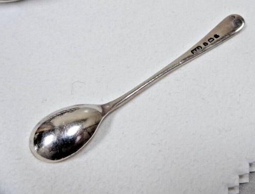 1891 Bham Sterling Silver and Glass Mustard pot with 1903 Bham Sterling Spoon - Picture 8 of 24