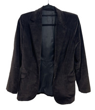 MJ Concepts Sportswear Vintage Velvet Dark Brown Blazer Made In USA/Women's 11