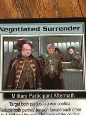 NEGOTIATED  SURRENDER 1997 PREMIER BABYLON 5 CCG RARE CARD NEAR MINT UNPLAYED