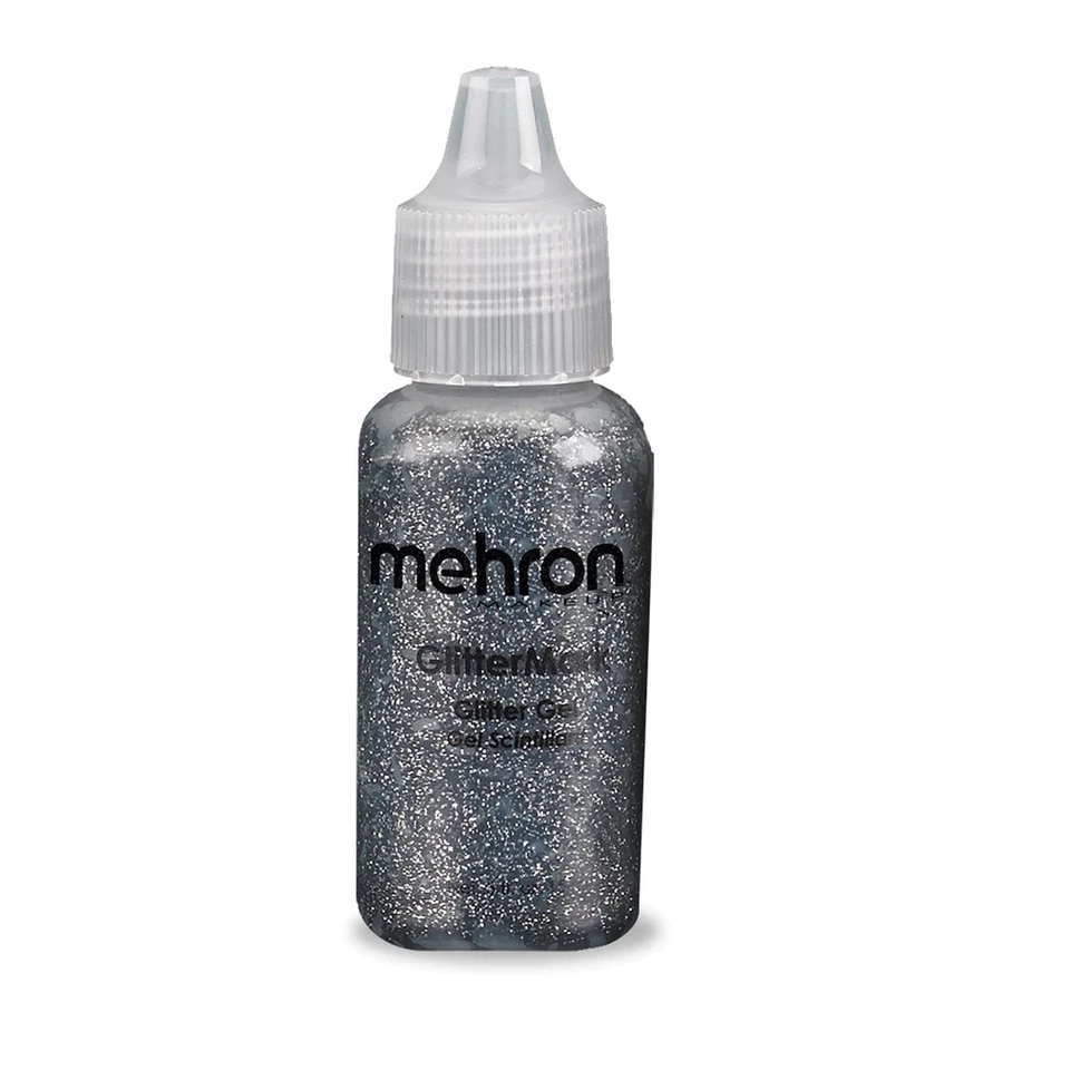 Pintura corporal facial color Mehron GlitterMark artista maquillaje. Botella exprimible 5 fl oz Foto 4 de 4