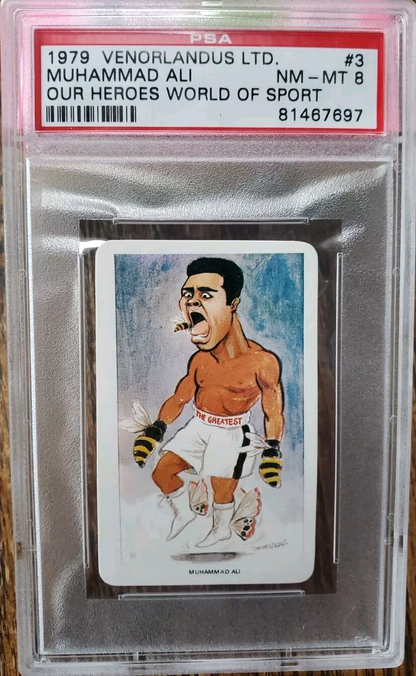PSA 8 - NM-MT 1979 Venorlandus LTD Boxing Muhammad Ali Card #3 Graded Slabbed