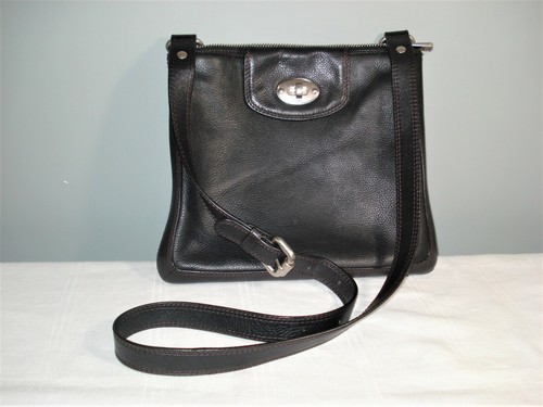 Fossil Black Cowhide Pebbled Leather 