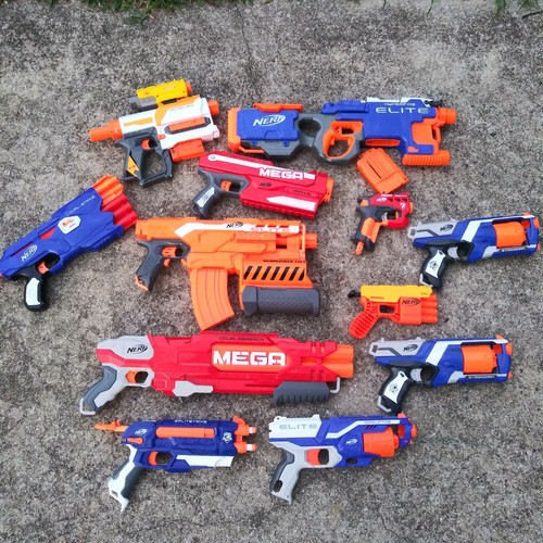 12 NERF Gun Lot MKII, Splitstrike, Hyperfire, Double Breach, Demolisher, Magnus - Picture 1 of 9