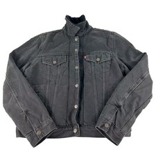 Levi's Women's Original Sherpa Trucker Jacket Size M Gray Snap Jackets