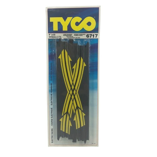 Vintage Tyco HO Slotcar gerade Spurwechsler 9" Spur #6717 zwei Stück