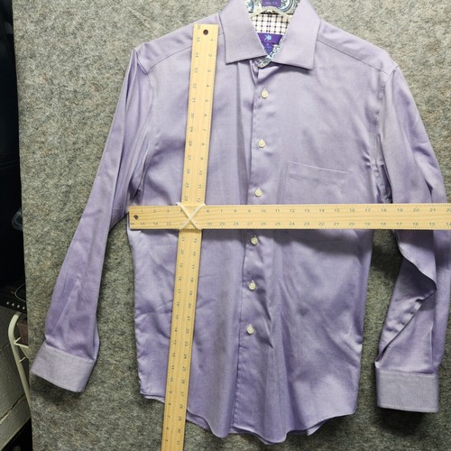 Egara Men's Light Purple Cotton Long Sleeve Button Up Dress Shirt Regular Size M - Picture 6 of 6