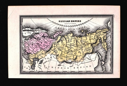 1834 Carey Karte Russisches Reich Russland Asien Moskau St. Petersburg Tobolsk Sibirien