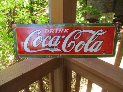 c1927 Coca-Cola Soda Pop 30'' Porcelain Metal Sign