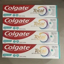 4x Colgate Total Bacterial Prevention Fresh Mint Toothpaste 5.1 oz ea Exp 6/27+