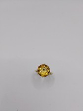 9ct Gold Citrine Pinky Ring Yellow Gemstone Fine Jewellery Vintage Jewellery