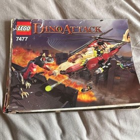 LEGO Dino Attack T-1 Typhoon Helicopter VS T-Rex Pteranodon Figures 7477 Used