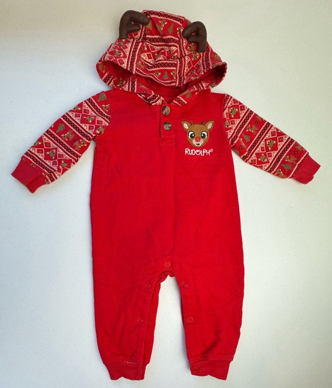 Rudolph Hooded One Piece 6 months