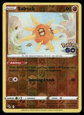 Pokemon Karten Solrock 039/078 Reverse Holo Pokemon GO NM