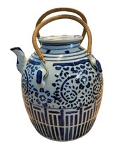 Chinese Qianlong Nian Zhi Blue & White Porcelain Wedding Teapot H22cm