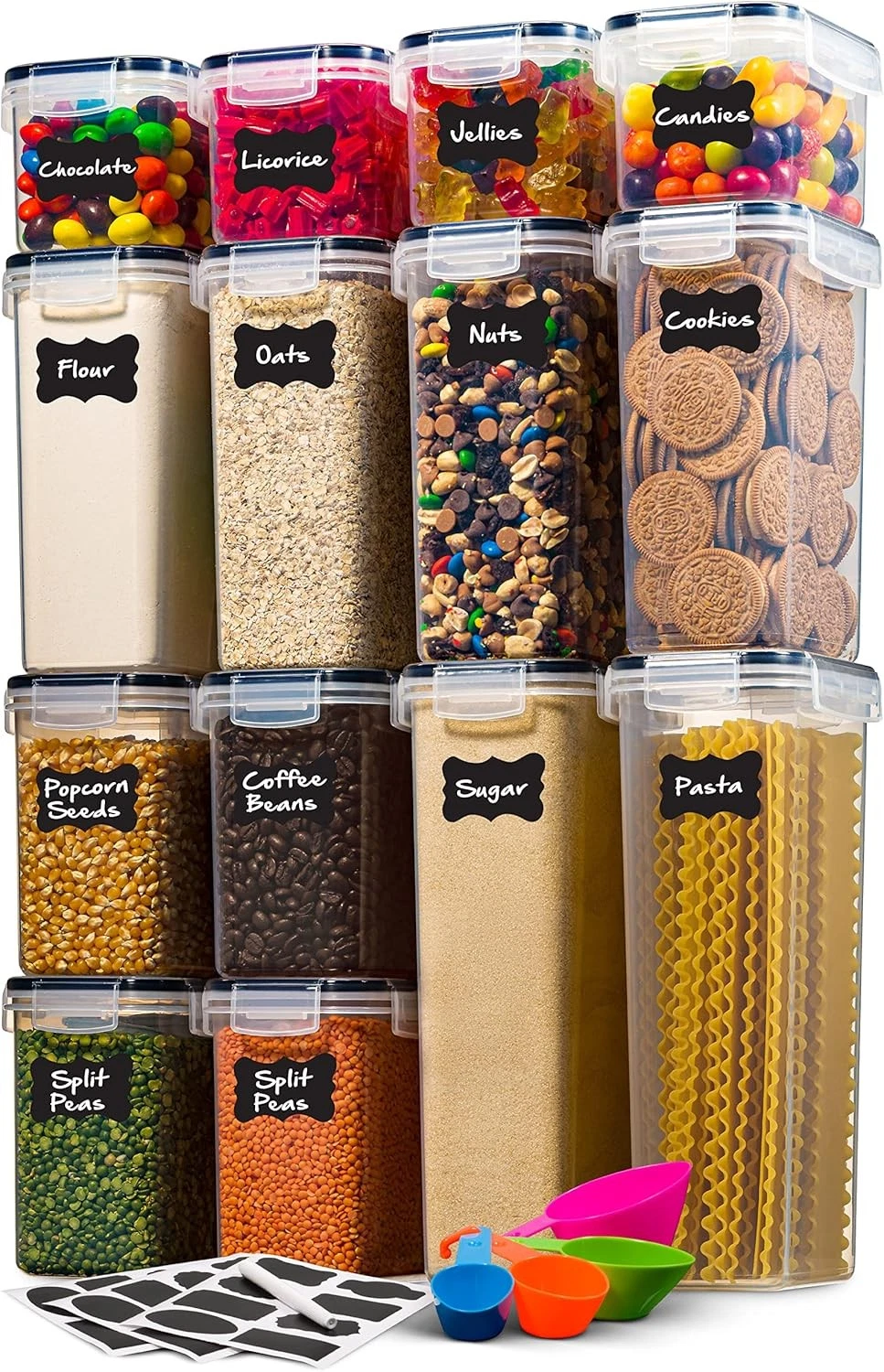 14 Pack Airtight Food Storage Container Set BPA Free Clear Plastic Kitchen &