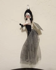 BEAUTIFUL SOFFIERIA DE CARLINI FANCY WOMAN LONG BLACK DRESS CHRISTMAS ORNAMENT