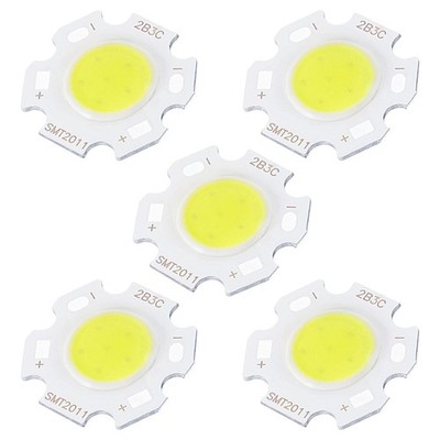 5 x COB LED Light Chip Beads 20mm 3W 260mA Energy Saving Bulb White