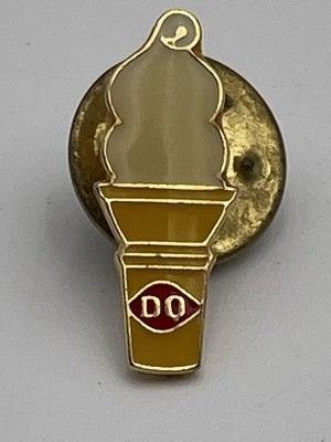 Vintage Dairy Queen Ice Cream Cone Lapel Hat Pin DQ Logo Enamel Employee Promo