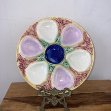 Antique Ceramic Oyster Plate Samuel Lear Coral and Seaweed circa 1880 