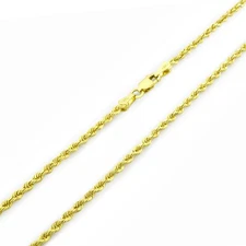 10k Yellow Gold Solid 2mm Diamond Cut Rope Chain Necklace Mens Womens 22"