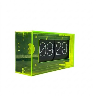 Flip Clock with Acrylic Housing Large Numbers Flip Clock Transparent for