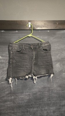 Risen Jean Shorts Womens Size 29 Black Distressed Cut off Raw Hem FREE SHIPPING