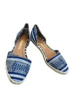 ANTHROPOLOGIE KAANAS X REVOLVE TAHITI BLUE JUTE ESPADRILLES FLATS SZ 7 NIB