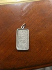 Vintage Rare Suisse Pamp Half Ounce Lady Fortuna Silver Bar 999 & 925 Frame Hoop