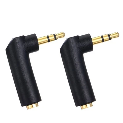 3.5mm Male to Female 90 Degree Audio Coupler Right Angle Stereo Jack 2 Pack - Image 1 of 4