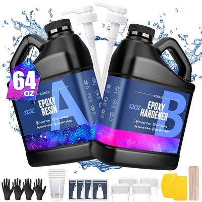 64OZ Crystal Clear Epoxy Resin Art Kit No Yellowing No Bubble Bubble Free