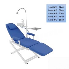 Portable Dental Folding Chair LED Light PU Hard Leather & Spittoon